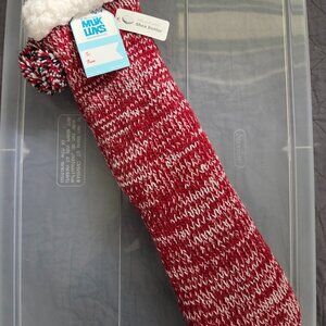NWT MUK LUKS Women's Shea Butter Long Slipper Socks with Grips M/XL (8.5-11)